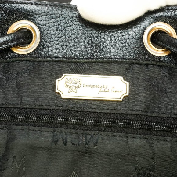 Auth Mcm Back Pack Bag Black Leather #27007M12 main image 6